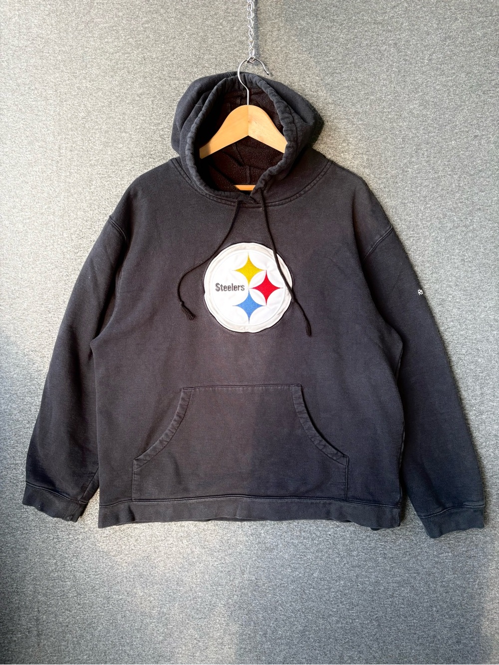 Vintage Reebok Steelers NFL Team Apparel Black Hoodie Men Size XL